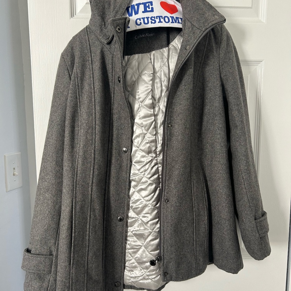 Calvin Klein Women's Charcoal Pea Coat